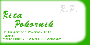 rita pokornik business card